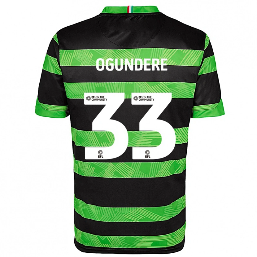 Danxen Kinderen Isaac Ogundere #33 Zwart Groen Uitshirt Uittenue 2025/26 T-Shirt