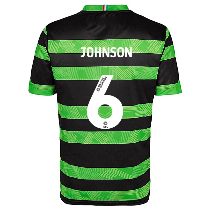Danxen Kinderen Ryan Johnson #6 Zwart Groen Uitshirt Uittenue 2025/26 T-Shirt