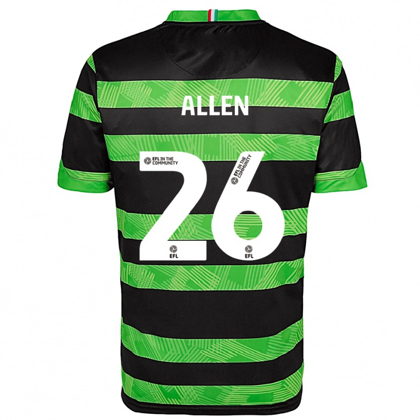 Danxen Kinderen Lauren Allen #26 Zwart Groen Uitshirt Uittenue 2025/26 T-Shirt