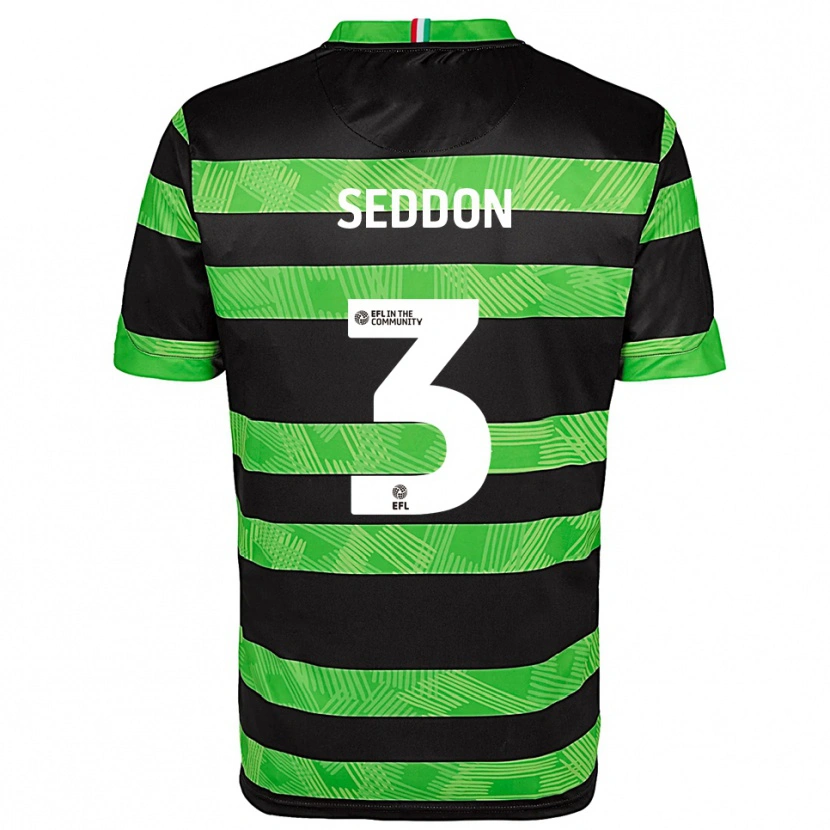 Danxen Kinderen Steve Seddon #3 Zwart Groen Uitshirt Uittenue 2025/26 T-Shirt