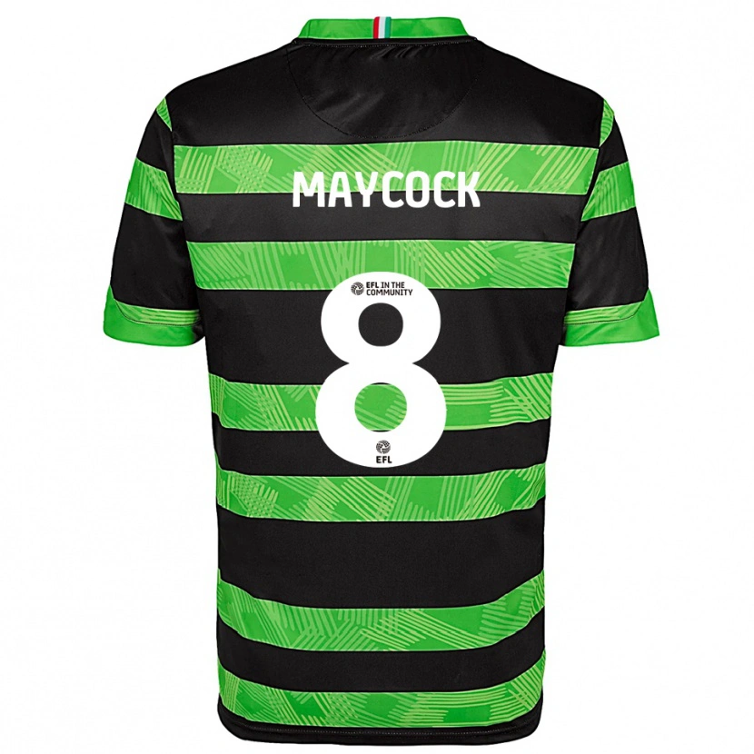Danxen Kinderen Callum Maycock #8 Zwart Groen Uitshirt Uittenue 2025/26 T-Shirt