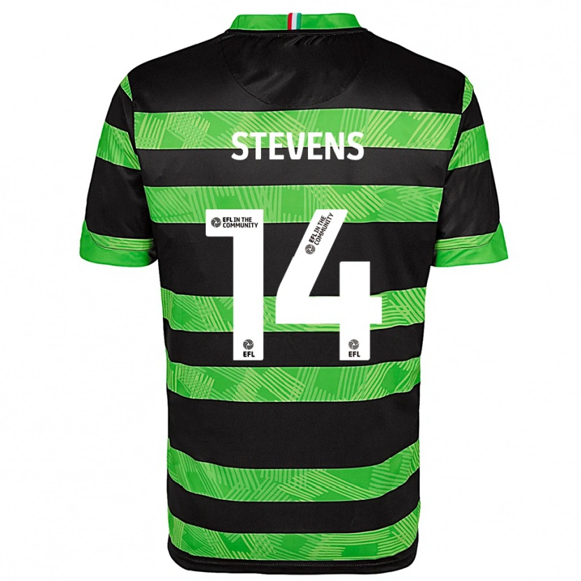 Danxen Kinderen Matty Stevens #14 Zwart Groen Uitshirt Uittenue 2025/26 T-Shirt