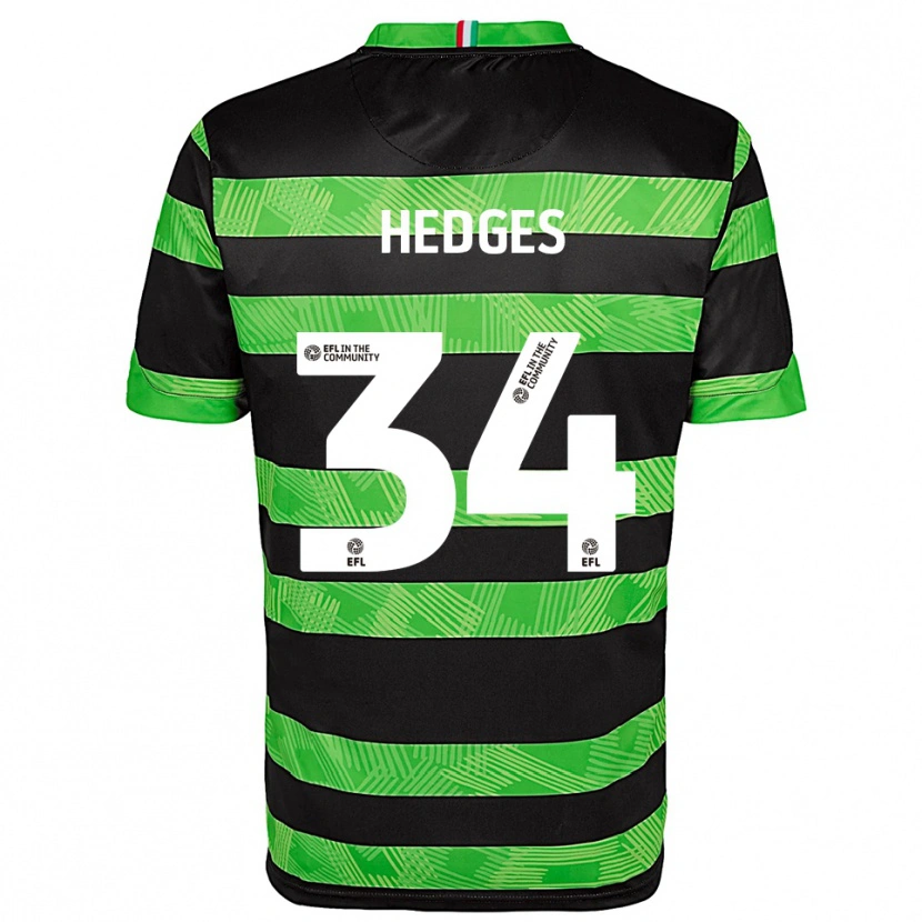 Danxen Kinderen Harry Hedges #34 Zwart Groen Uitshirt Uittenue 2025/26 T-Shirt