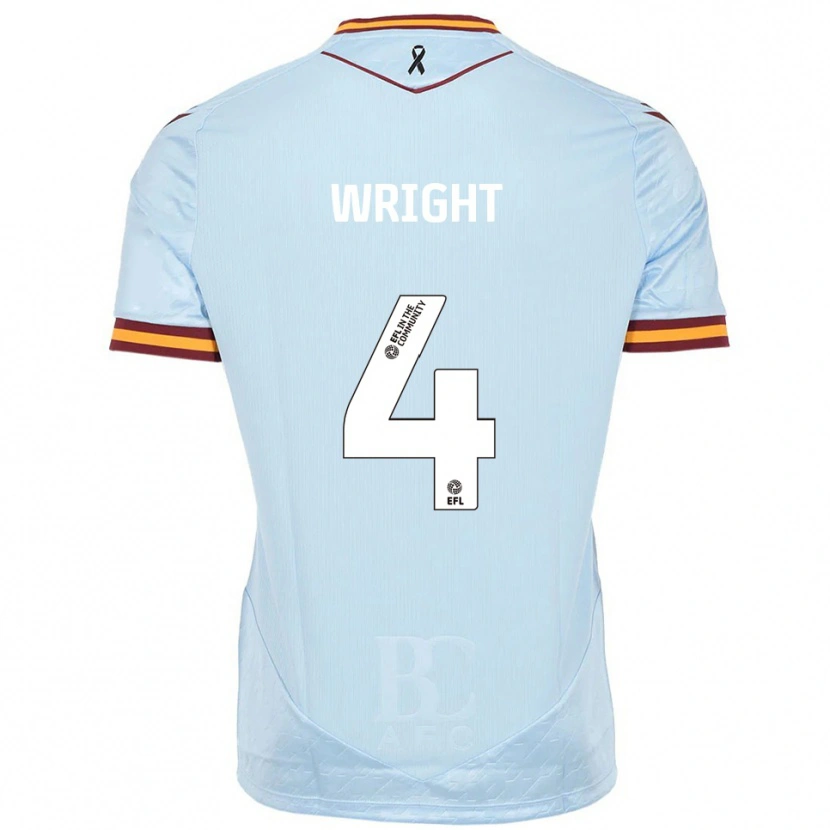 Danxen Kinderen Joe Wright #4 Hemelsblauw Uitshirt Uittenue 2025/26 T-Shirt