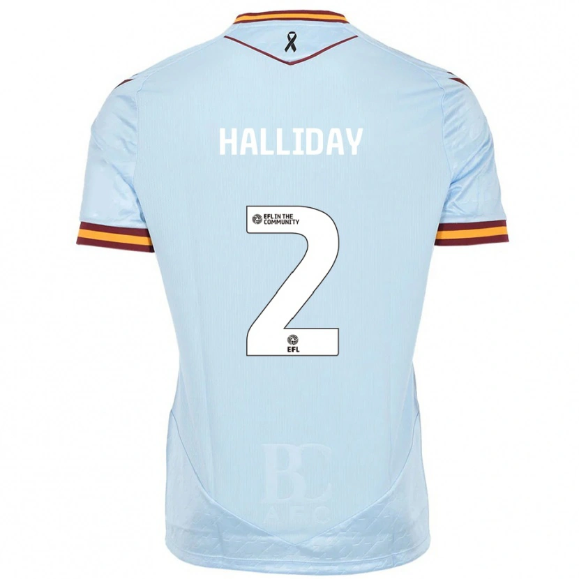 Danxen Kinderen Brad Halliday #2 Hemelsblauw Uitshirt Uittenue 2025/26 T-Shirt