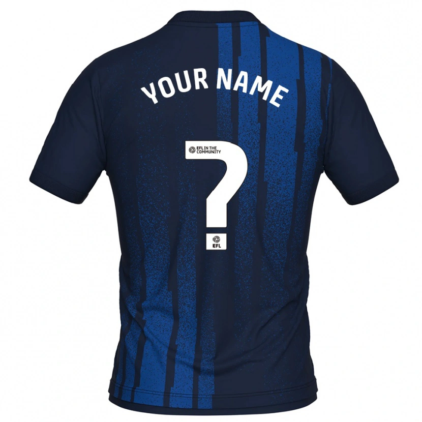 Danxen Kinderen Uw Naam #0 Marine Wit Uitshirt Uittenue 2025/26 T-Shirt