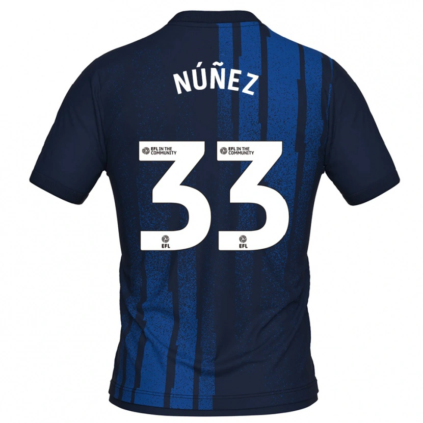 Danxen Kinderen Anthony Núñez #33 Marine Wit Uitshirt Uittenue 2025/26 T-Shirt