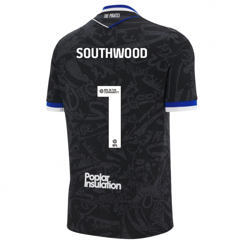 Danxen Kinderen Luke Southwood #1 Zwart Wit Uitshirt Uittenue 2025/26 T-Shirt