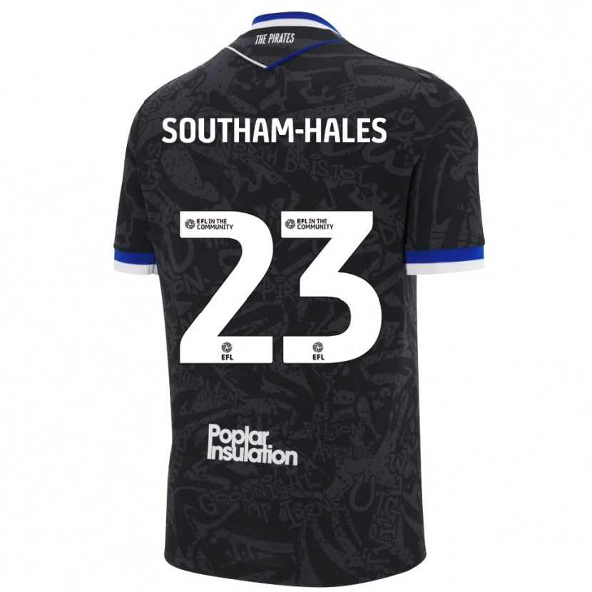 Danxen Kinderen Macauley Southam-Hales #23 Zwart Wit Uitshirt Uittenue 2025/26 T-Shirt