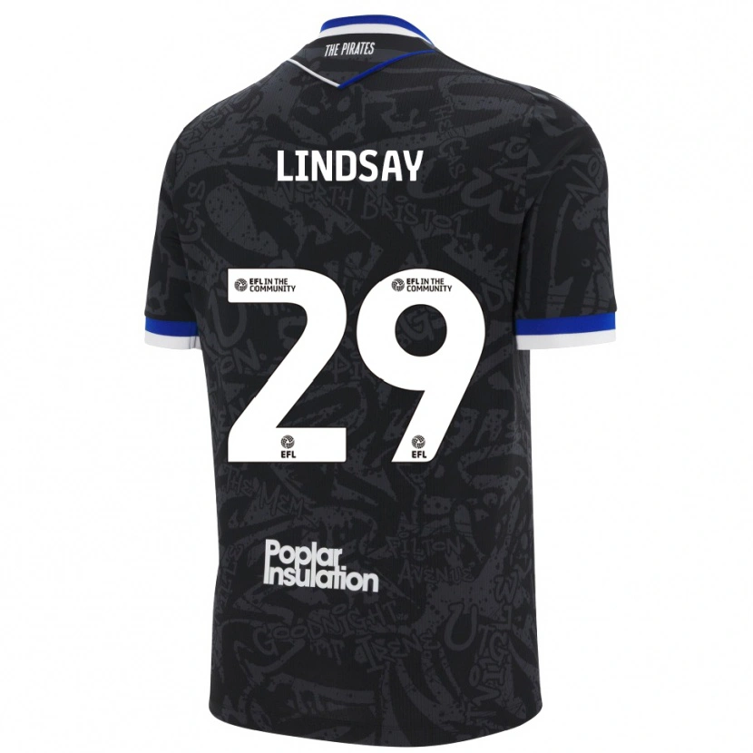Danxen Kinderen Jamie Lindsay #29 Zwart Wit Uitshirt Uittenue 2025/26 T-Shirt