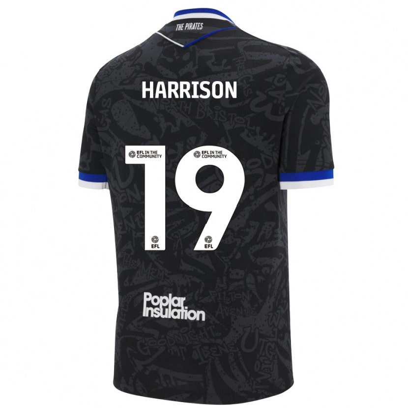 Danxen Kinderen Ellis Harrison #19 Zwart Wit Uitshirt Uittenue 2025/26 T-Shirt