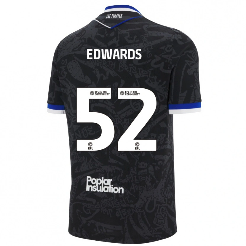 Danxen Kinderen Max Edwards #52 Zwart Wit Uitshirt Uittenue 2025/26 T-Shirt