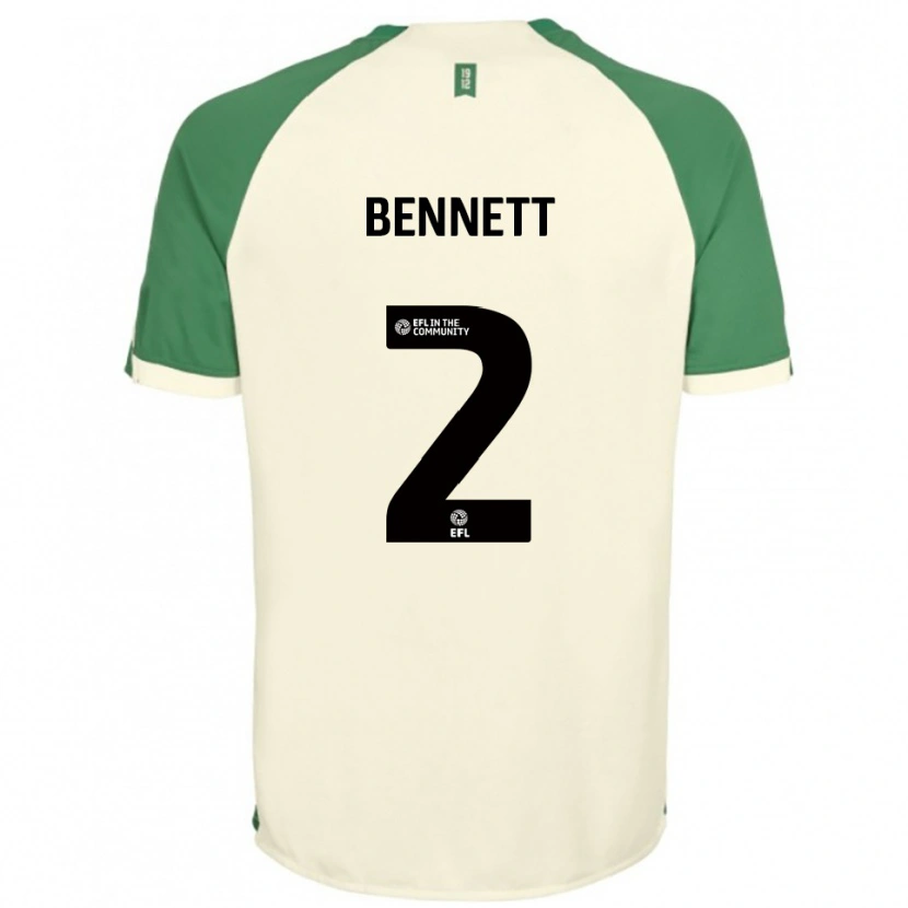 Danxen Kinderen Liam Bennett #2 Gebroken Wit Groen Uitshirt Uittenue 2025/26 T-Shirt