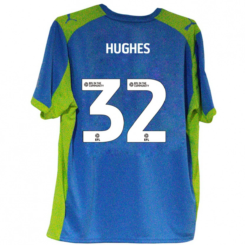 Danxen Kinderen Kayden Hughes #32 Hemelsblauw Geel Uitshirt Uittenue 2025/26 T-Shirt