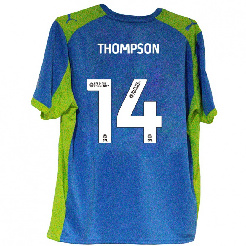 Danxen Kinderen Leo Thompson #14 Hemelsblauw Geel Uitshirt Uittenue 2025/26 T-Shirt