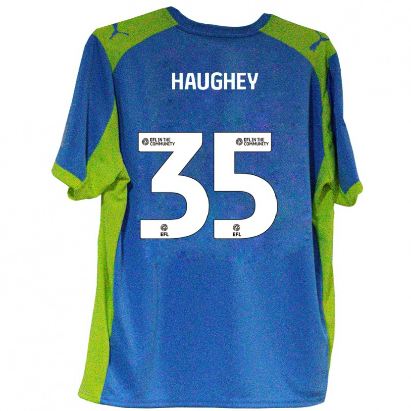 Danxen Kinderen Conor Haughey #35 Hemelsblauw Geel Uitshirt Uittenue 2025/26 T-Shirt