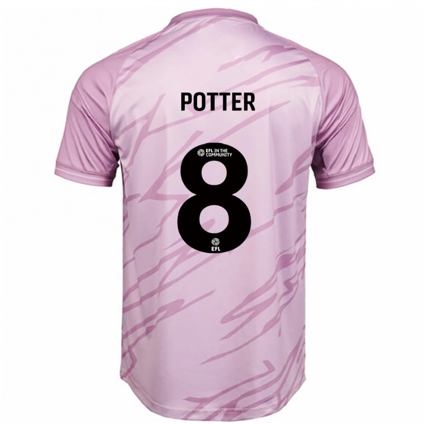Danxen Kinderen Milly Potter #8 Roze Zwart Uitshirt Uittenue 2025/26 T-Shirt