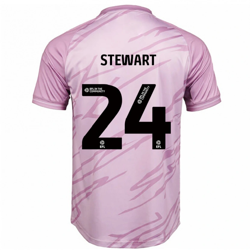 Danxen Kinderen Callum Stewart #24 Roze Zwart Uitshirt Uittenue 2025/26 T-Shirt