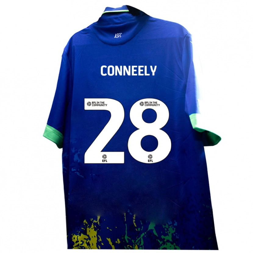 Danxen Kinderen Seamus Conneely #28 Blauw Geel Uitshirt Uittenue 2025/26 T-Shirt