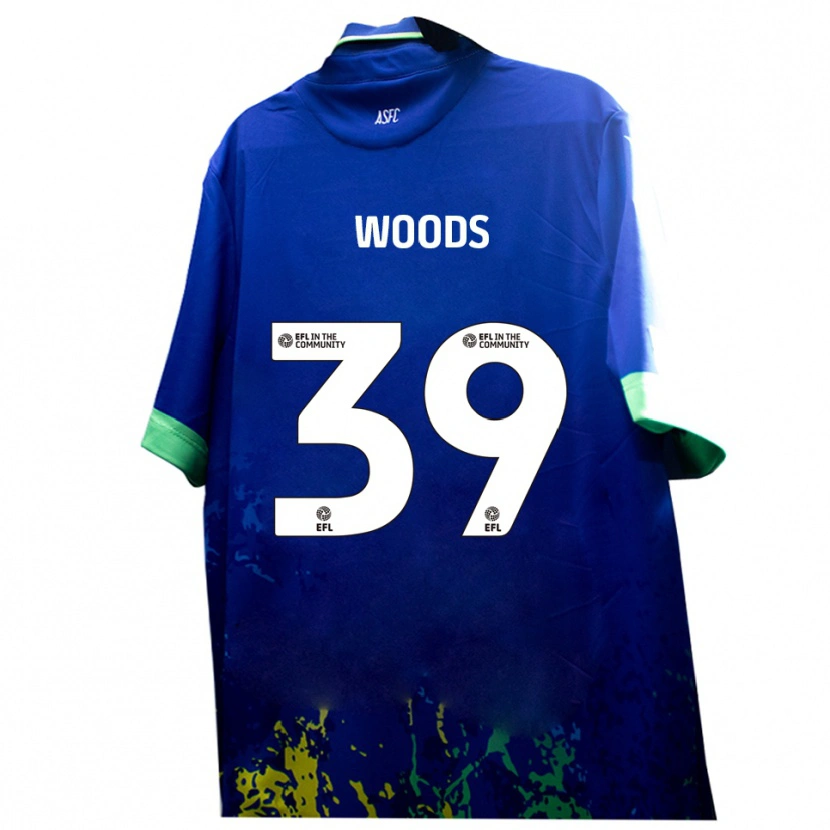 Danxen Kinderen Josh Woods #39 Blauw Geel Uitshirt Uittenue 2025/26 T-Shirt