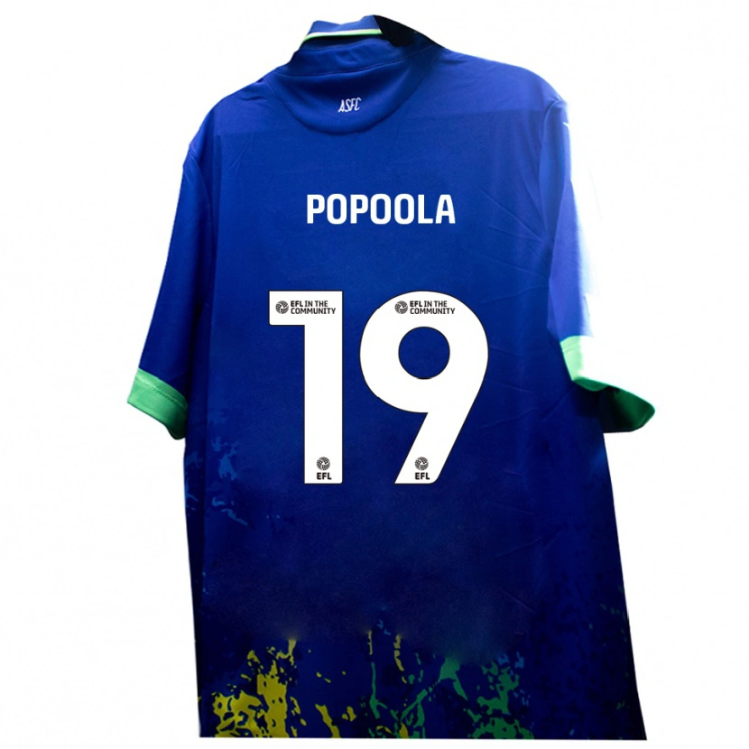 Danxen Kinderen Anjola Popoola #19 Blauw Geel Uitshirt Uittenue 2025/26 T-Shirt