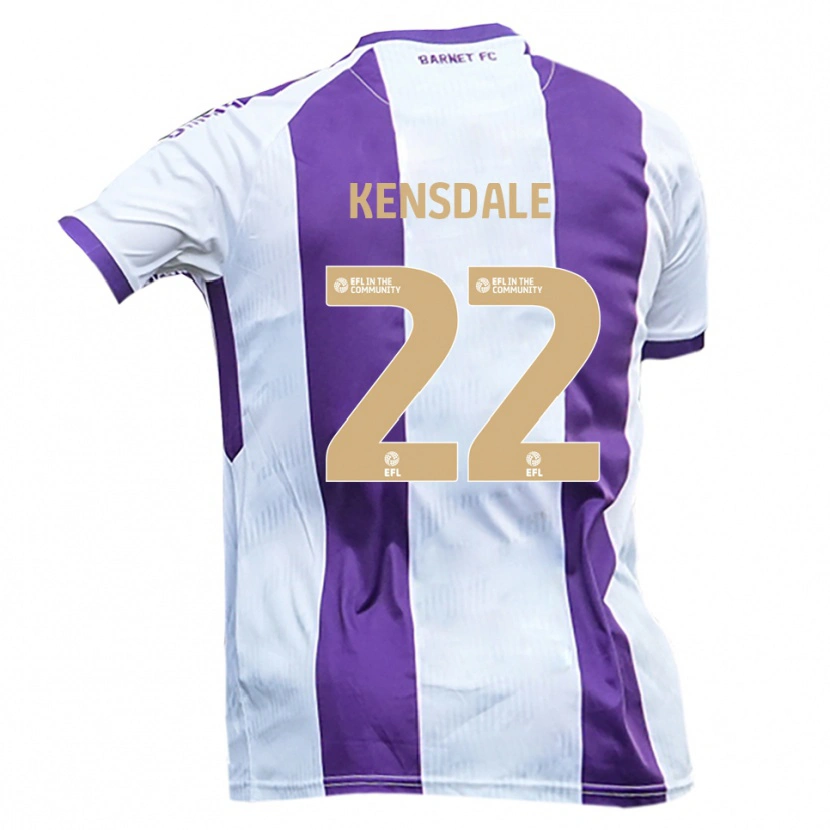 Danxen Kinderen Ollie Kensdale #22 Wit Paars Uitshirt Uittenue 2025/26 T-Shirt