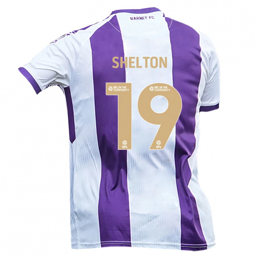 Danxen Kinderen Mark Shelton #19 Wit Paars Uitshirt Uittenue 2025/26 T-Shirt