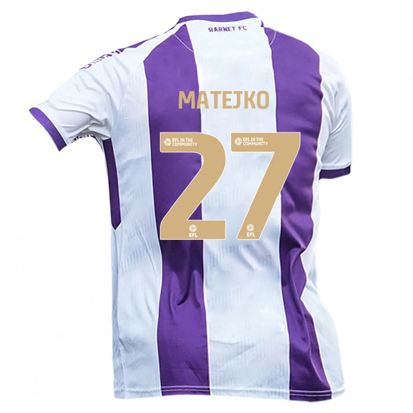Danxen Kinderen Patrick Matejko #27 Wit Paars Uitshirt Uittenue 2025/26 T-Shirt