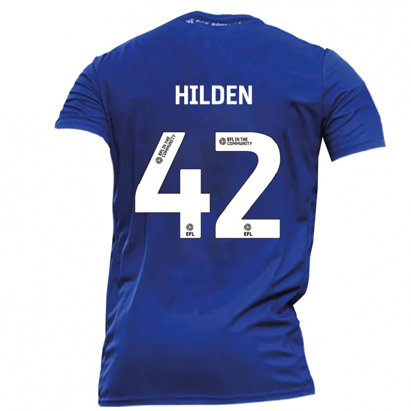 Danxen Kinderen Alfie Hilden #42 Blauw Wit Uitshirt Uittenue 2025/26 T-Shirt