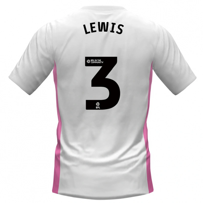 Danxen Kinderen Adam Lewis #3 Wit Rood Uitshirt Uittenue 2025/26 T-Shirt