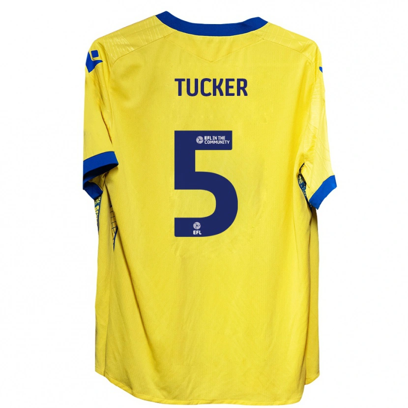 Danxen Kinderen Jack Tucker #5 Geel Blauw Uitshirt Uittenue 2025/26 T-Shirt