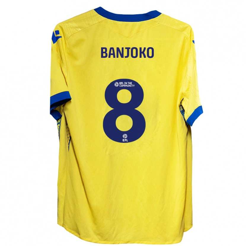Danxen Kinderen Daniel Banjoko #8 Geel Blauw Uitshirt Uittenue 2025/26 T-Shirt