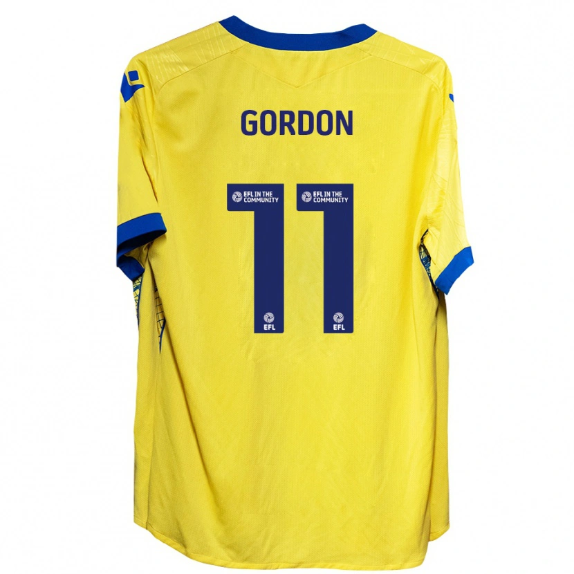 Danxen Kinderen John-Kymani Gordon #11 Geel Blauw Uitshirt Uittenue 2025/26 T-Shirt