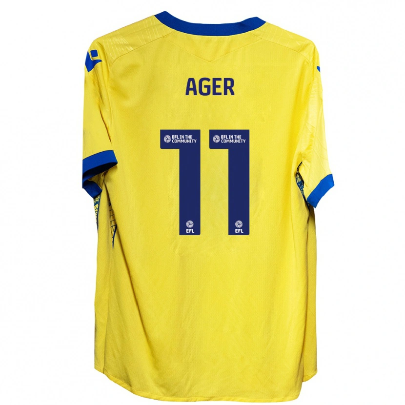 Danxen Kinderen Emily Ager #11 Geel Blauw Uitshirt Uittenue 2025/26 T-Shirt