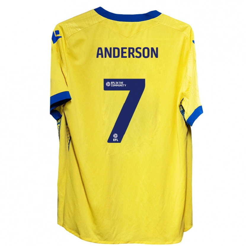 Danxen Kinderen Harry Anderson #7 Geel Blauw Uitshirt Uittenue 2025/26 T-Shirt