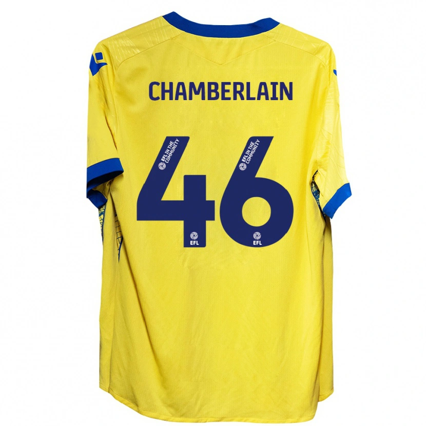 Danxen Kinderen Harrison Chamberlain #46 Geel Blauw Uitshirt Uittenue 2025/26 T-Shirt