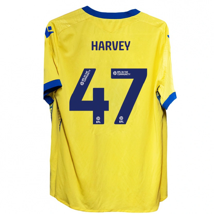 Danxen Kinderen Ronnie Harvey #47 Geel Blauw Uitshirt Uittenue 2025/26 T-Shirt