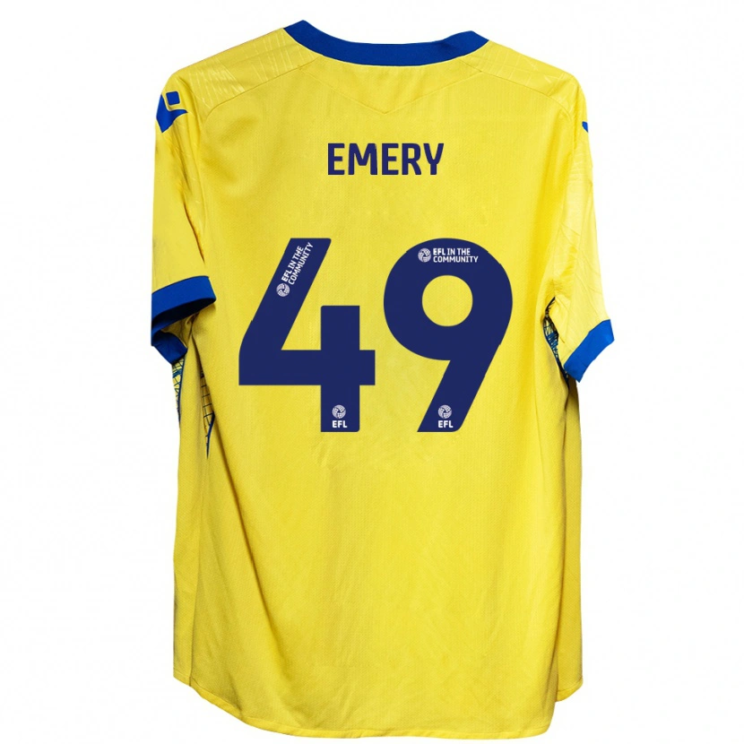 Danxen Kinderen Lennox Emery #49 Geel Blauw Uitshirt Uittenue 2025/26 T-Shirt
