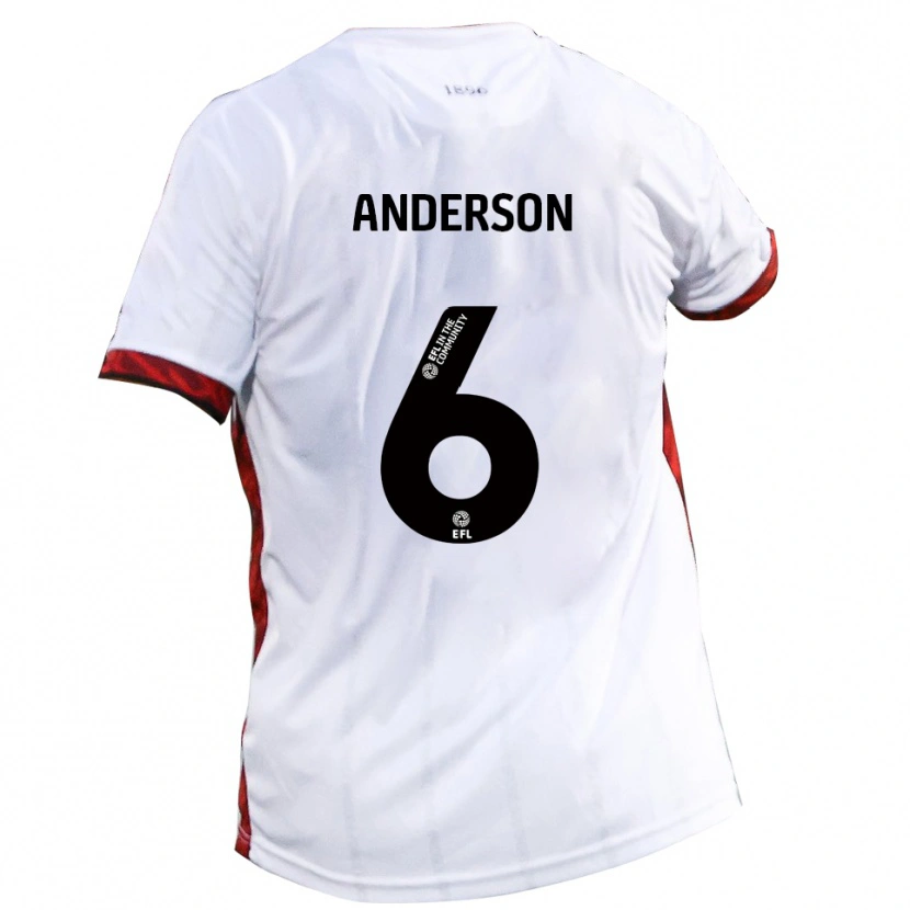 Danxen Kinderen Max Anderson #6 Wit Rood Zwart Uitshirt Uittenue 2025/26 T-Shirt