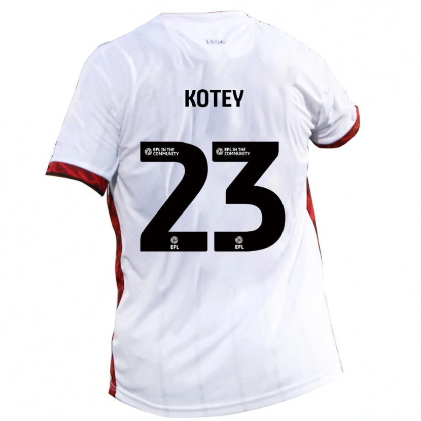 Danxen Kinderen Fate Kotey #23 Wit Rood Zwart Uitshirt Uittenue 2025/26 T-Shirt
