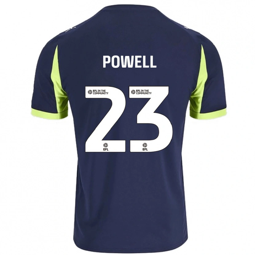 Danxen Kinderen Jack Powell #23 Marine Fluorescerend Groen Uitshirt Uittenue 2025/26 T-Shirt