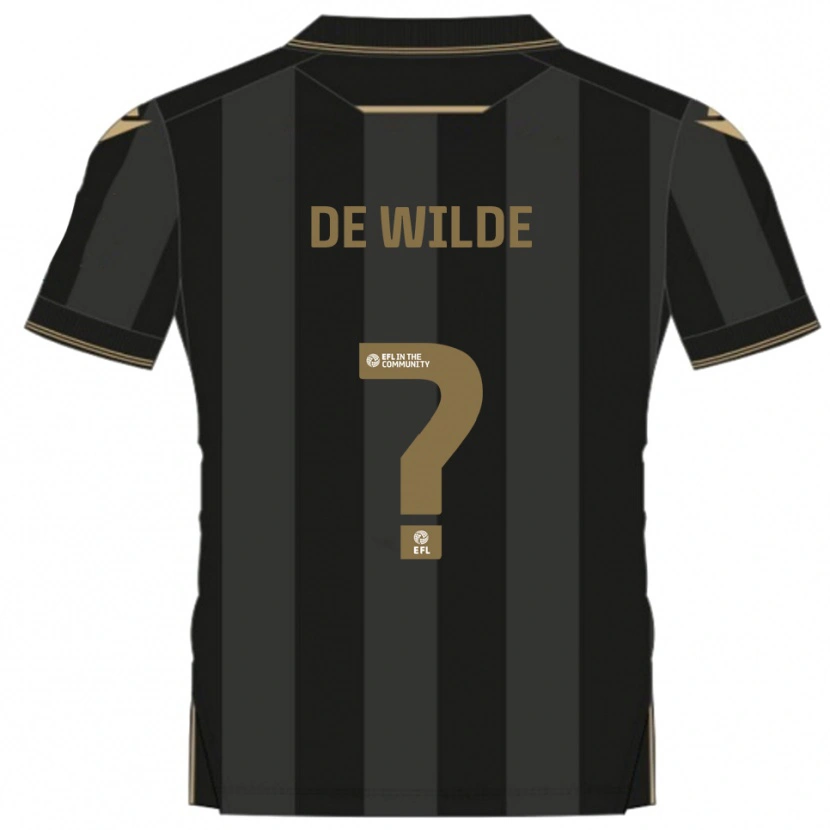 Danxen Kinderen William De Wilde #0 Zwart Goud Uitshirt Uittenue 2025/26 T-Shirt
