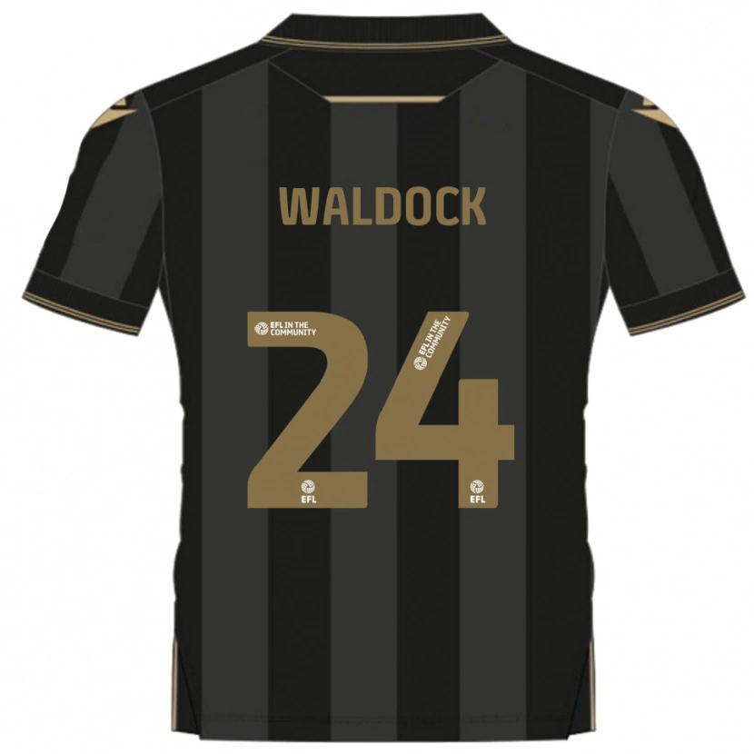 Danxen Kinderen Harry Waldock #24 Zwart Goud Uitshirt Uittenue 2025/26 T-Shirt