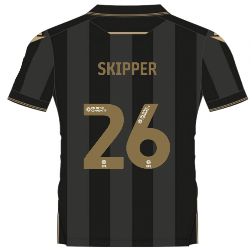 Danxen Kinderen Stanley Skipper #26 Zwart Goud Uitshirt Uittenue 2025/26 T-Shirt