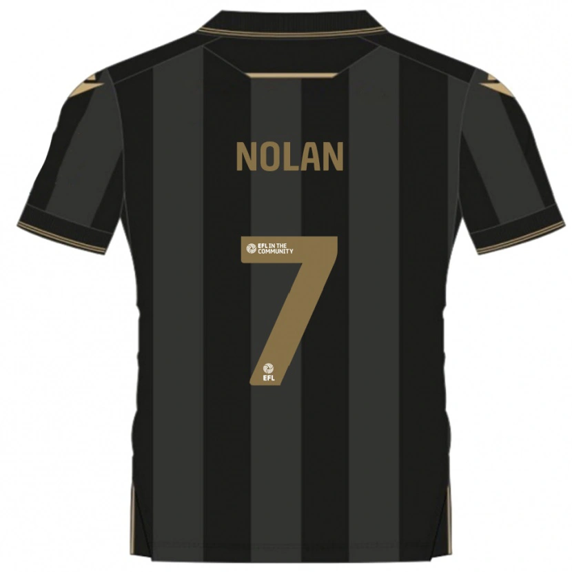 Danxen Kinderen Jack Nolan #7 Zwart Goud Uitshirt Uittenue 2025/26 T-Shirt