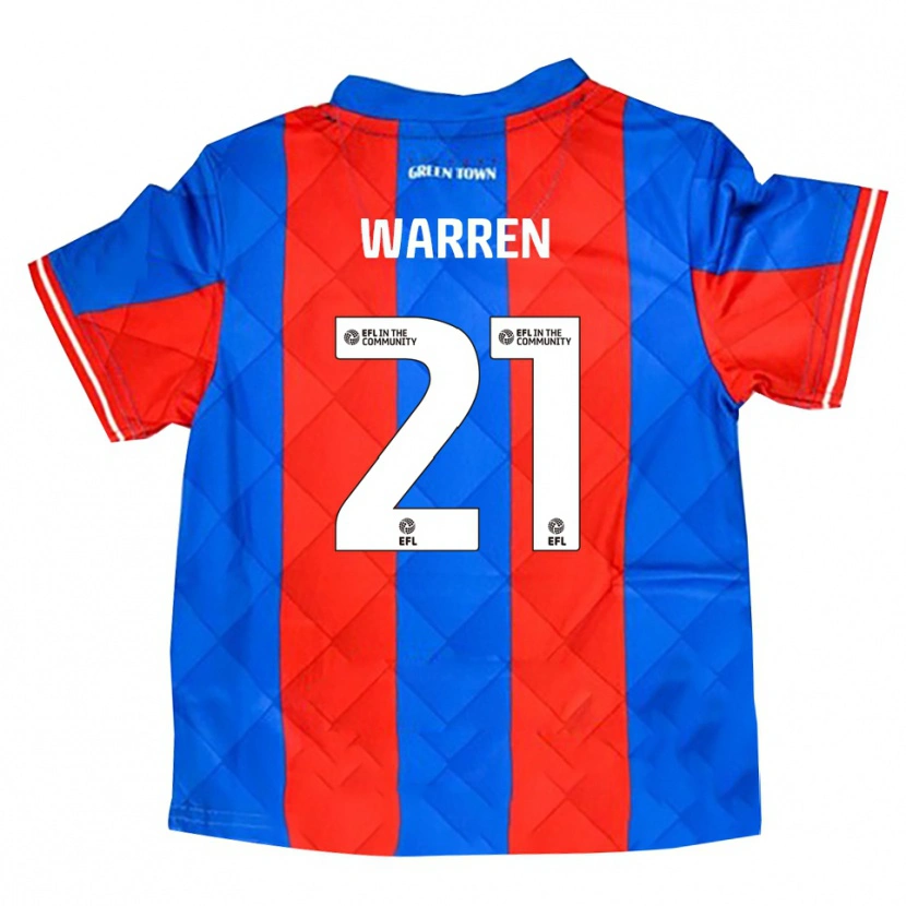 Danxen Kinderen Tyrell Warren #21 Blauw Rood Wit Uitshirt Uittenue 2025/26 T-Shirt
