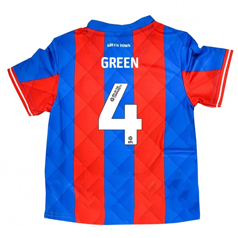 Danxen Kinderen Kieran Green #4 Blauw Rood Wit Uitshirt Uittenue 2025/26 T-Shirt