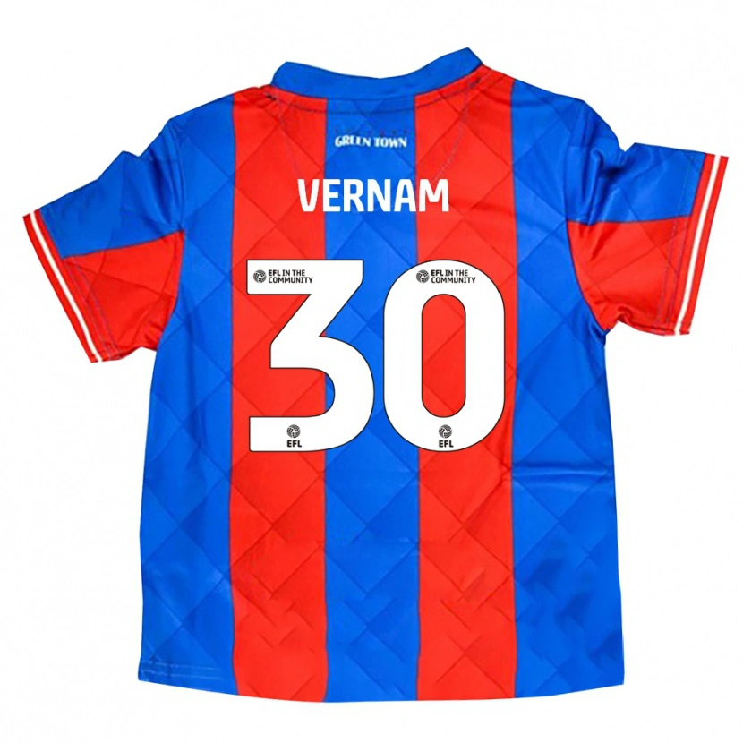 Danxen Kinderen Charles Vernam #30 Blauw Rood Wit Uitshirt Uittenue 2025/26 T-Shirt