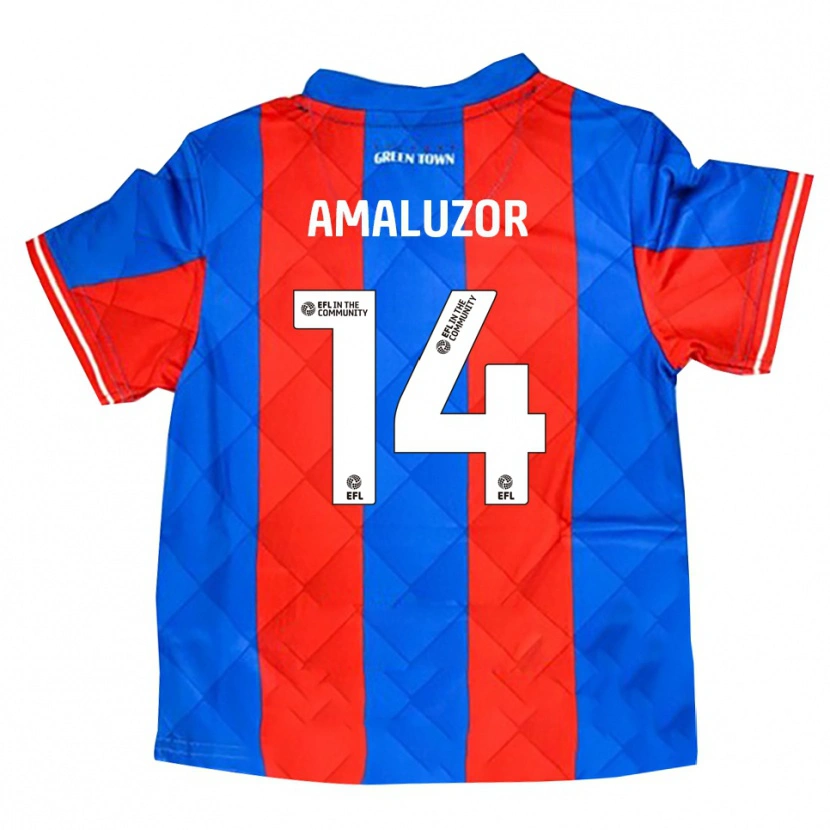 Danxen Kinderen Justin Amaluzor #14 Blauw Rood Wit Uitshirt Uittenue 2025/26 T-Shirt