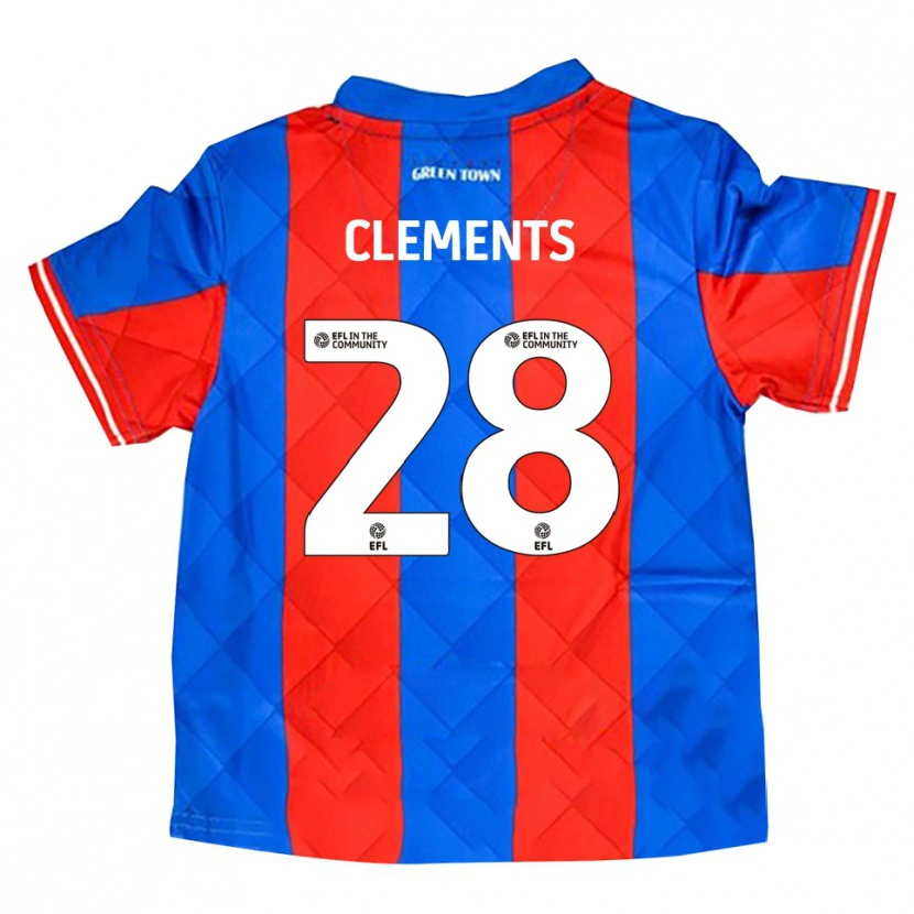 Danxen Kinderen Charlie Clements #28 Blauw Rood Wit Uitshirt Uittenue 2025/26 T-Shirt